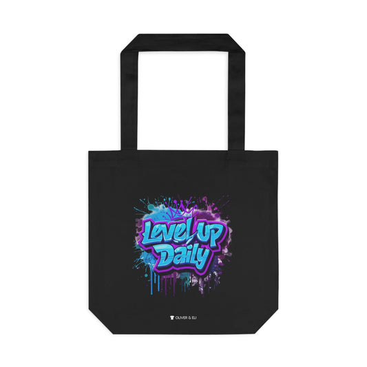 Level Up Daily Tote Bold Motivational Art Tote Bag by Oliver & Eli