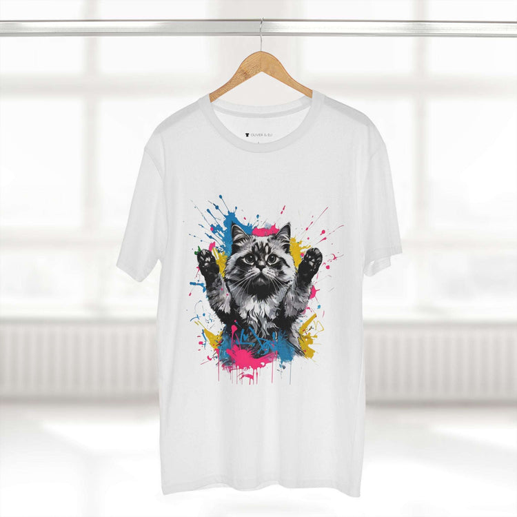 The Hands Up Cat Tee – Bold Graffiti Pop-Art Animal T-shirt by Oliver & Eli