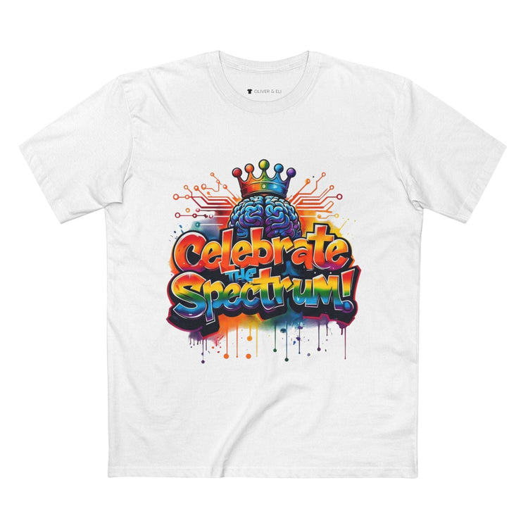 Celebrate the Spectrum Tee – Bold Art Neurodivergent Pride T-shirt by Oliver & Eli