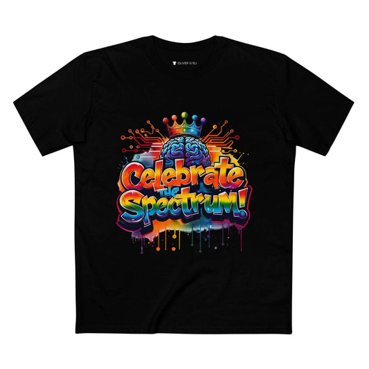 Celebrate the Spectrum Tee – Bold Art Neurodivergent Pride T-shirt by Oliver & Eli