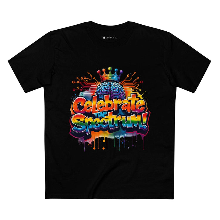 Celebrate the Spectrum Tee – Bold Art Neurodivergent Pride T-shirt by Oliver & Eli
