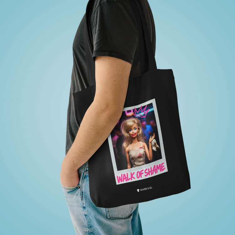 Walk of Shame Tote - Fierce Bold Pop Art Attitude Doll Tote Bag by Oliver & Eli