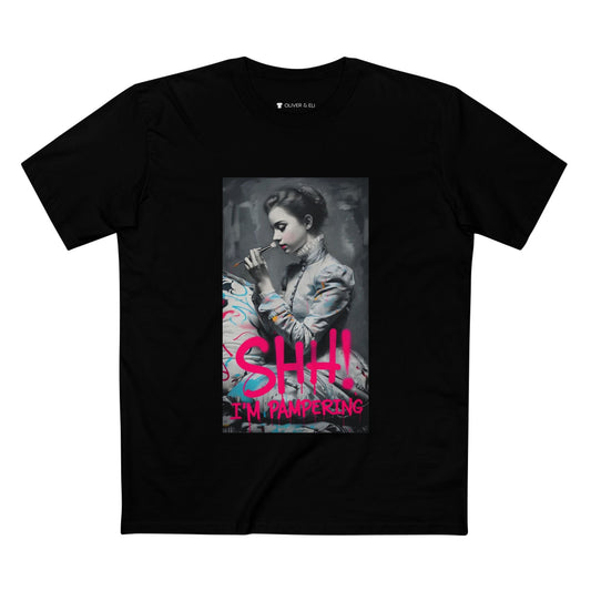 SHH! I'm Pampering Tee Bold Vintage-Inspired Art T-shirt by Oliver & Eli