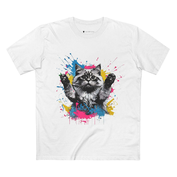 Cat Tee Bold Graffiti Pop-Art Animal T-shirt by Oliver & Eli