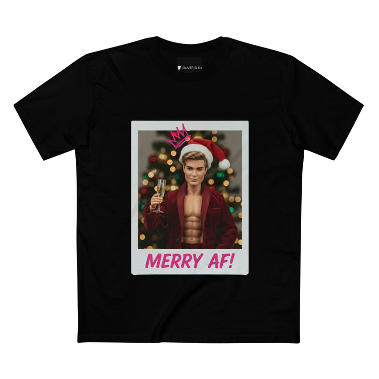 Oliver & Eli’s Sleigh Season collection — premium cotton Christmas t-shirt with graffiti print and festive design.