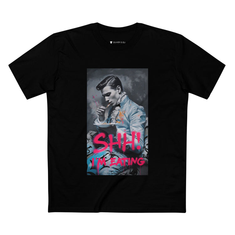 SHH! I'm Eating Tee Bold Vintage-Inspired Art T-shirt by Oliver & Eli