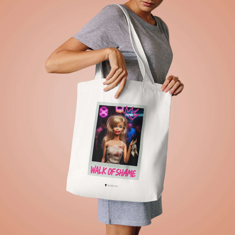 Walk of Shame Tote - Fierce Bold Pop Art Attitude Doll Tote Bag by Oliver & Eli