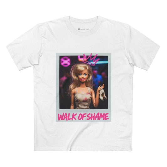 Walk of Shame Tee - Fierce Bold Pop Art Attitude Doll T-shirt by Oliver & Eli