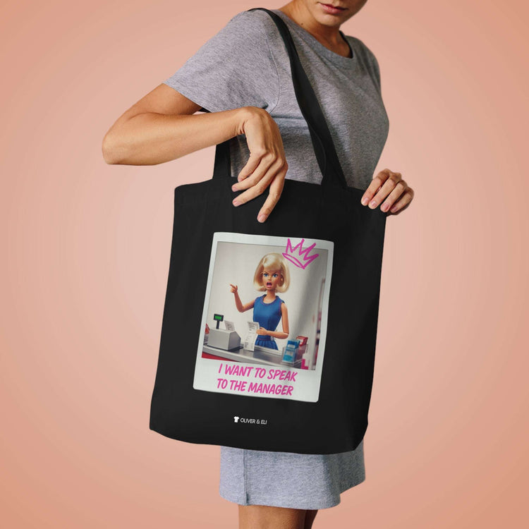Manager Tote - Fierce Bold Pop Art Attitude Doll Tote Bag by Oliver & Eli