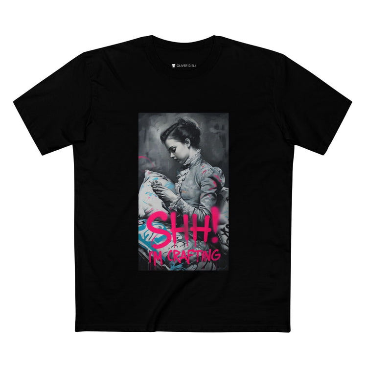 SHH! I'm Crafting Tee Bold Vintage-Inspired Art T-shirt by Oliver & Eli