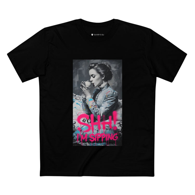 SHH! I'm Sipping Tee Bold Vintage-Inspired Art T-shirt by Oliver & Eli