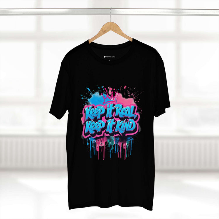 Keep It Real, Kind Tee. Bold Motivational Street Art T-Shirt by Oliver & Eli