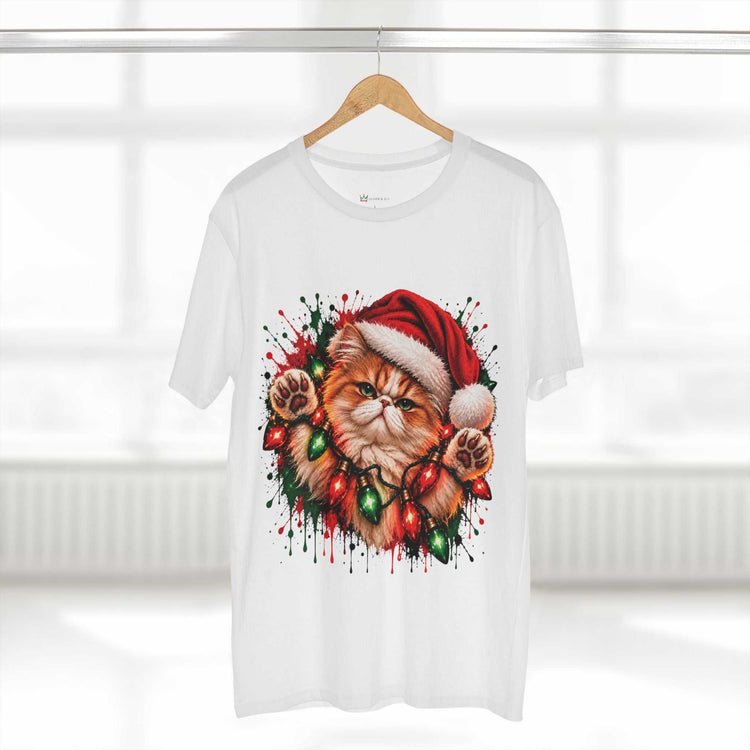 Christmas Cat Graphic Tee | Festive Cat Lovers Art T-Shirt