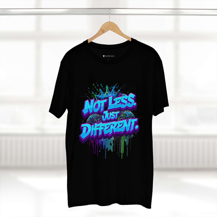 Not Less. Just Different. Tee Bold Motivational Street Art T-Shirt by Oliver & Eli