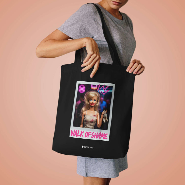 Walk of Shame Tote - Fierce Bold Pop Art Attitude Doll Tote Bag by Oliver & Eli