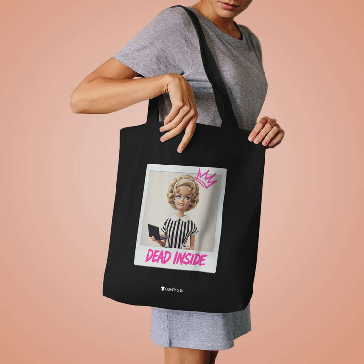 Dead Inside Tee - Bold Pop Art Polaroid Doll Tote Bag by Oliver & Eli