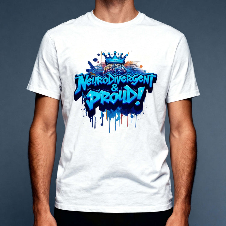 Model wearing Oliver & Eli premium statement t-shirt – bold style wearable art