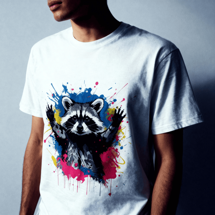Model wearing Oliver & Eli premium statement t-shirt – bold style wearable art