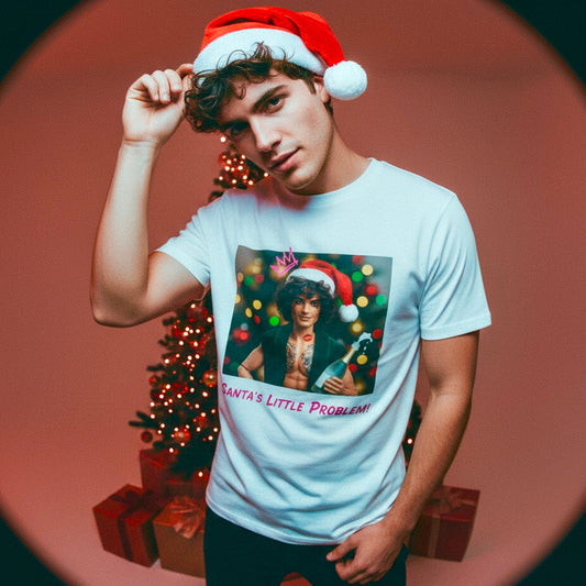 Oliver & Eli’s Sleigh Season collection — premium cotton Christmas t-shirt with graffiti print and festive design.