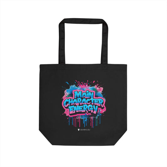 Main Character Organic Tote. Bold Motivational Art Tote Bag by Oliver & Eli