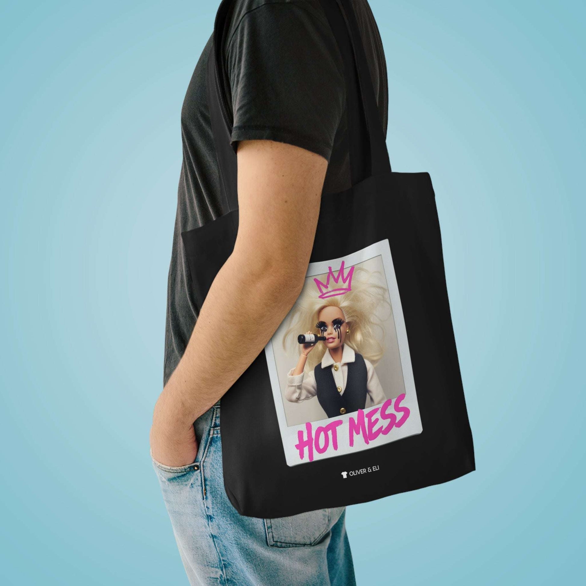 Hot Mess Tote - Fierce Bold Pop Art Attitude Doll Tote Bag by Oliver & Eli