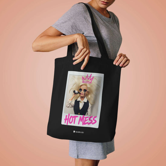 Hot Mess Tote - Fierce Bold Pop Art Attitude Doll Tote Bag by Oliver & Eli