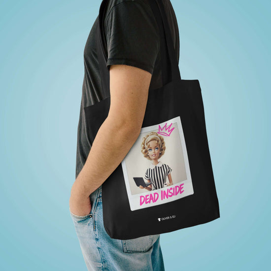 Dead Inside Tee -  Bold Pop Art Polaroid Doll Tote Bag by Oliver & Eli
