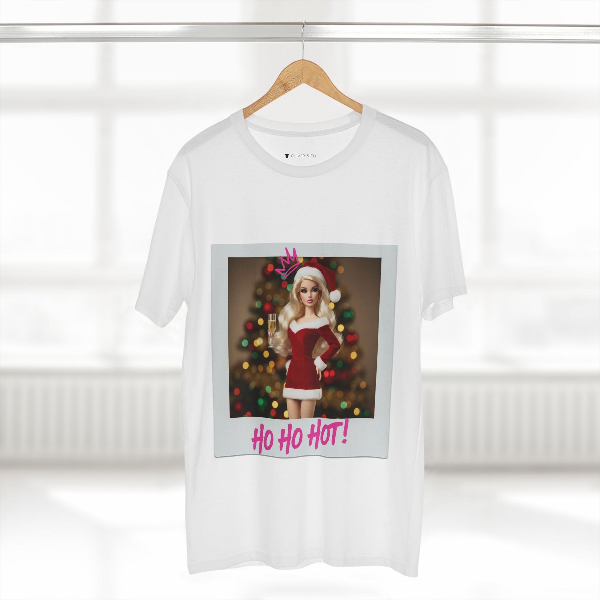 Oliver & Eli’s Sleigh Season collection — premium cotton Christmas t-shirt with graffiti print and festive design.
