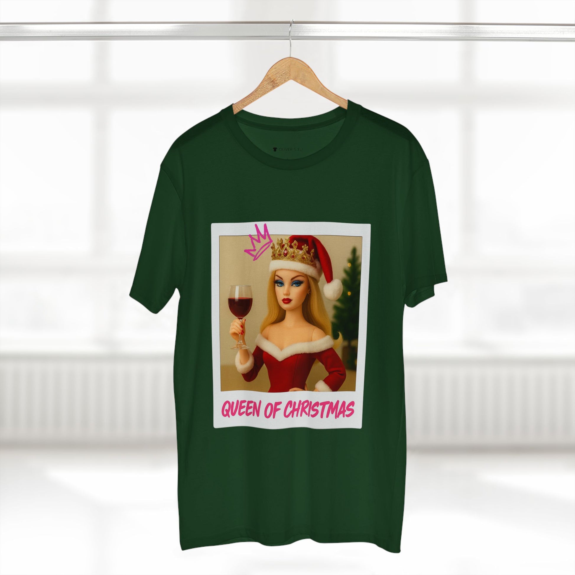 Oliver & Eli’s Sleigh Season collection — premium cotton Christmas t-shirt with graffiti print and festive design.