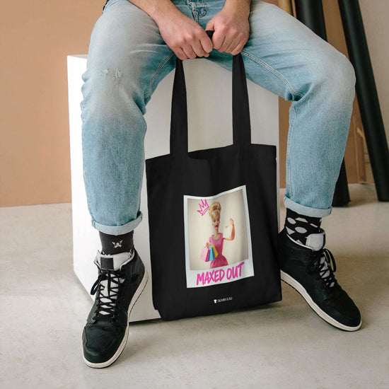 Maxed Out Tote - Fierce Bold Pop Art Attitude Doll Tote Bag by Oliver & Eli