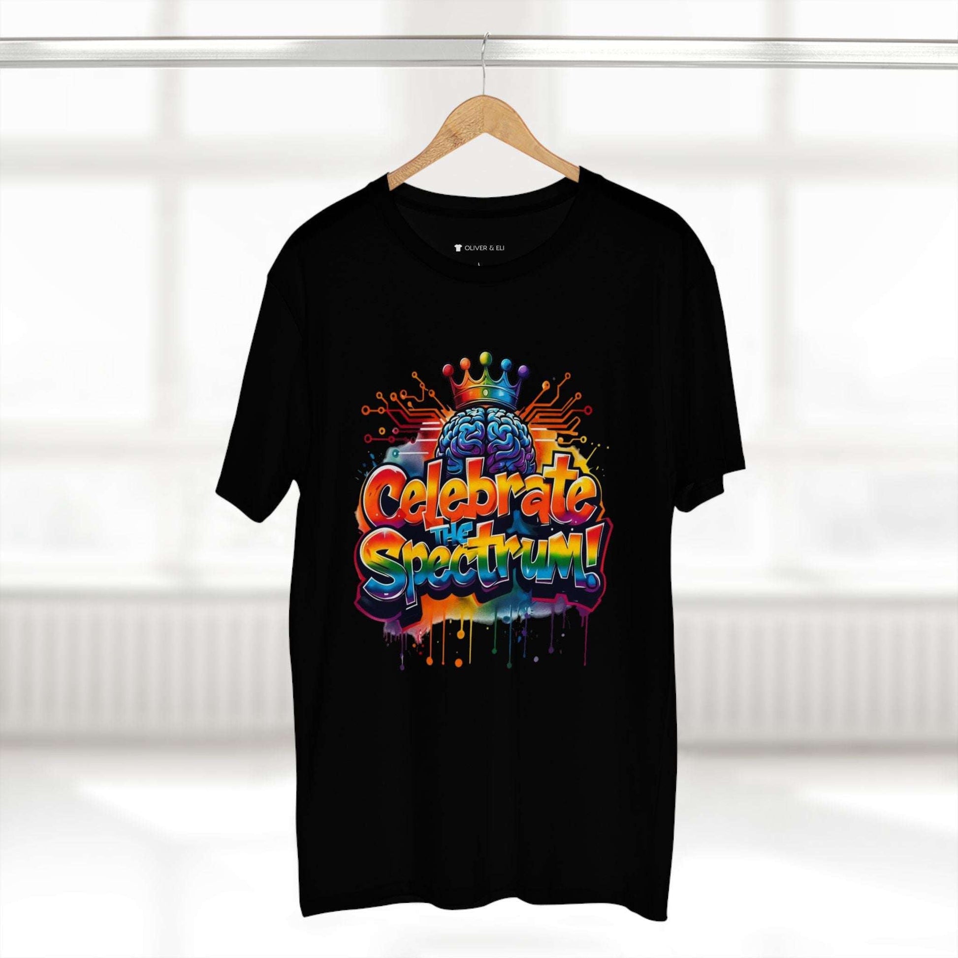 Celebrate the Spectrum Tee – Bold Art Neurodivergent Pride T-shirt by Oliver & Eli