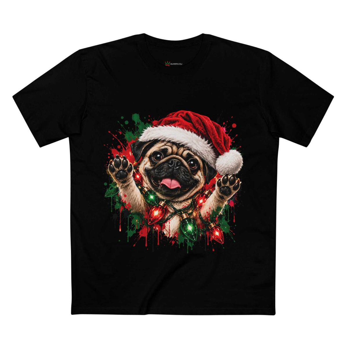 Christmas Dog Graphic Tee |  Festive Dog Lovers Art T-Shirt