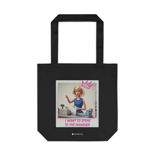 Manager Tote - Fierce Bold Pop Art Attitude Doll Tote Bag by Oliver & Eli