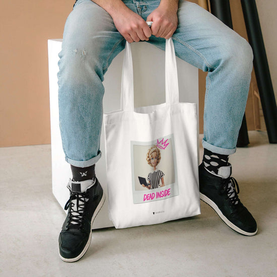 Dead Inside Tee -  Bold Pop Art Polaroid Doll Tote Bag by Oliver & Eli