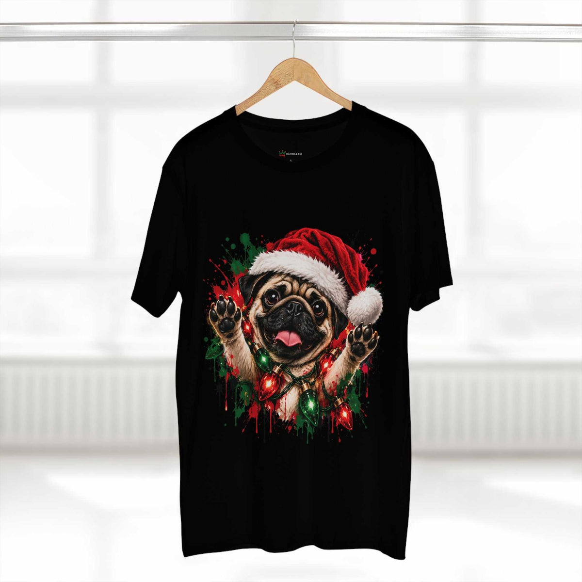 Christmas Dog Graphic Tee |  Festive Dog Lovers Art T-Shirt