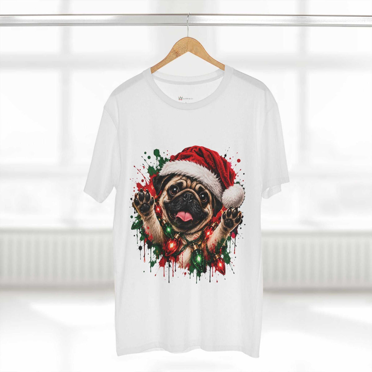 Christmas Dog Graphic Tee |  Festive Dog Lovers Art T-Shirt