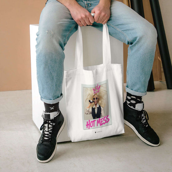 Hot Mess Tote - Fierce Bold Pop Art Attitude Doll Tote Bag by Oliver & Eli