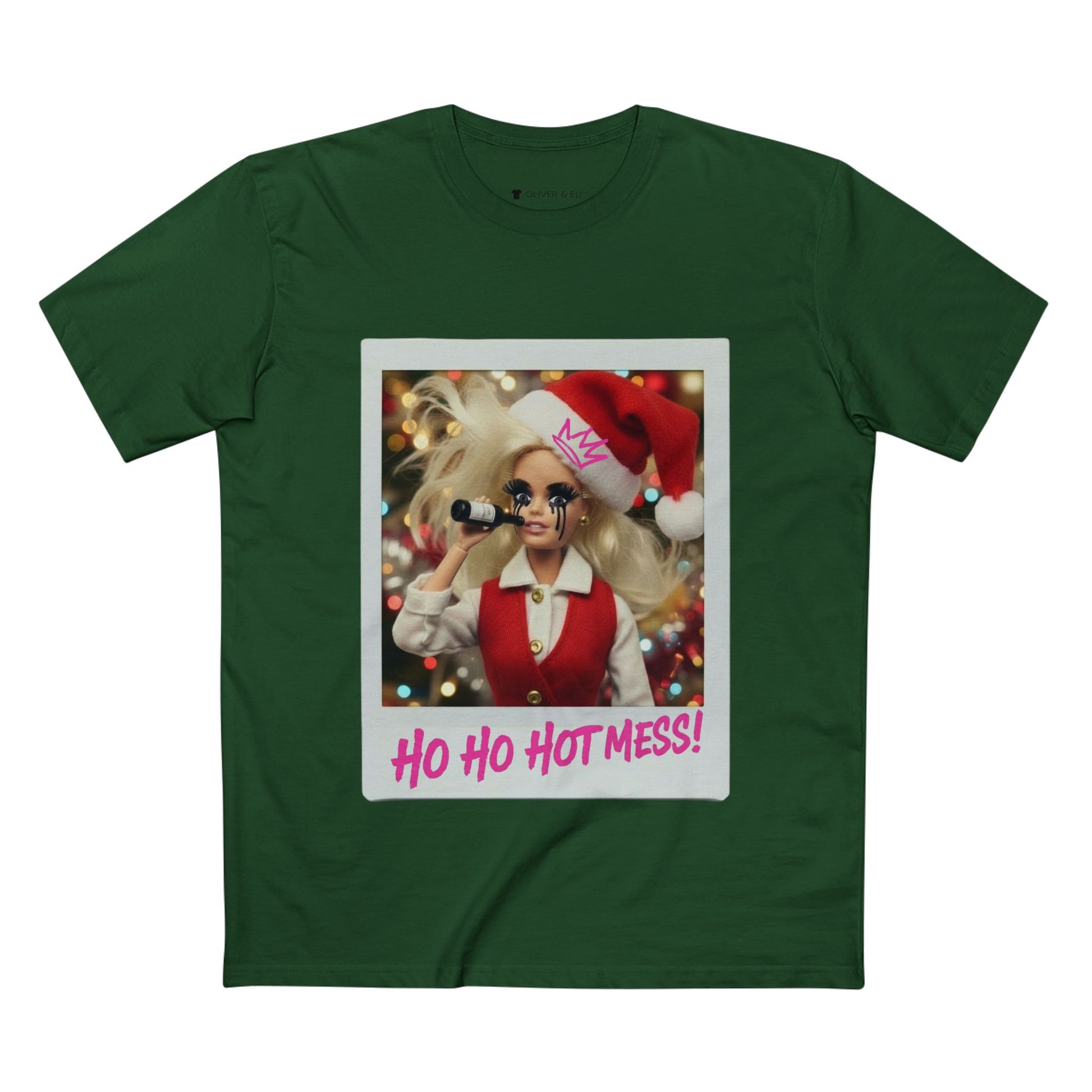 Oliver & Eli’s Sleigh Season collection — premium cotton Christmas t-shirt with graffiti print and festive design.