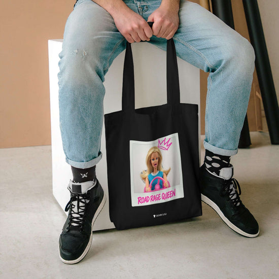 Road Rage Queen Tote - Fierce Bold Pop Art Attitude Doll Tote Bag by Oliver & Eli