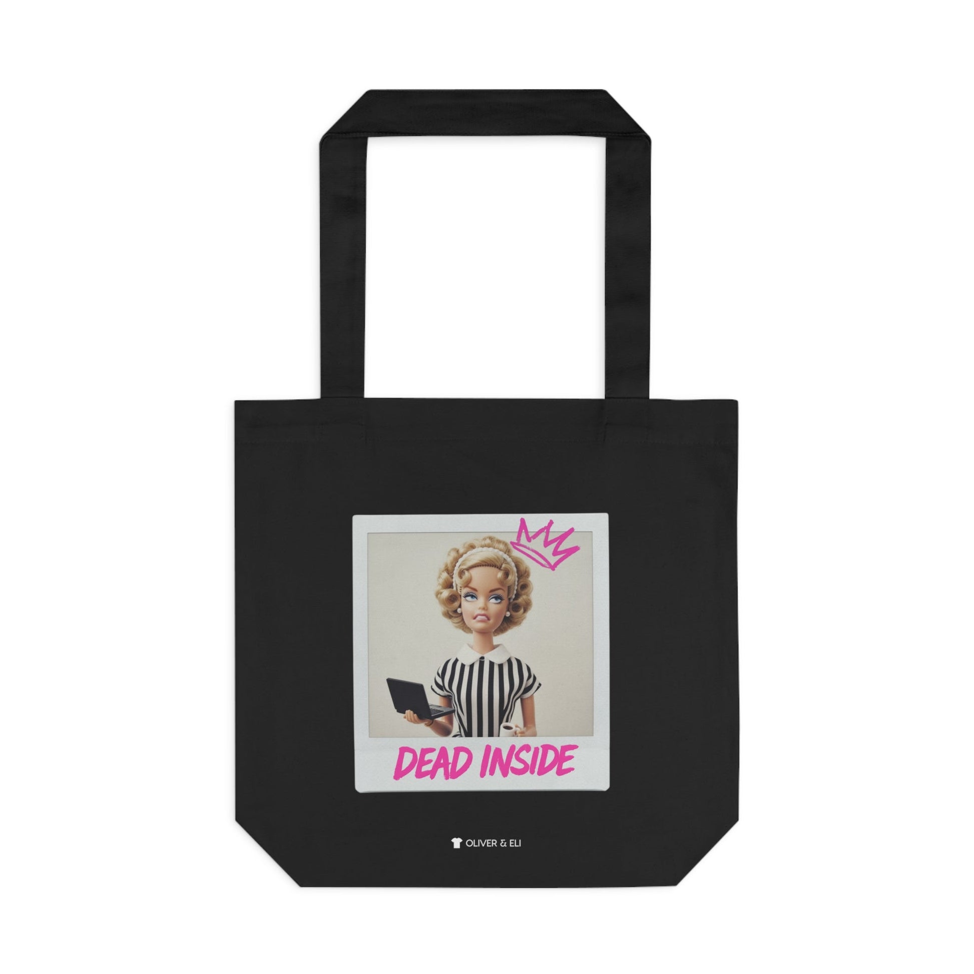Dead Inside Tee -  Bold Pop Art Polaroid Doll Tote Bag by Oliver & Eli