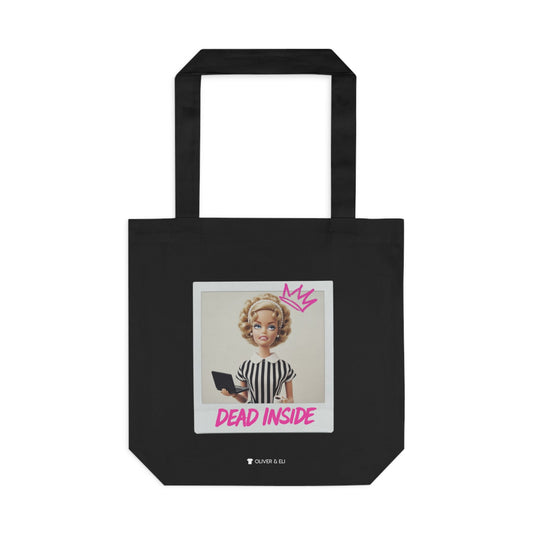 Dead Inside Tee -  Bold Pop Art Polaroid Doll Tote Bag by Oliver & Eli