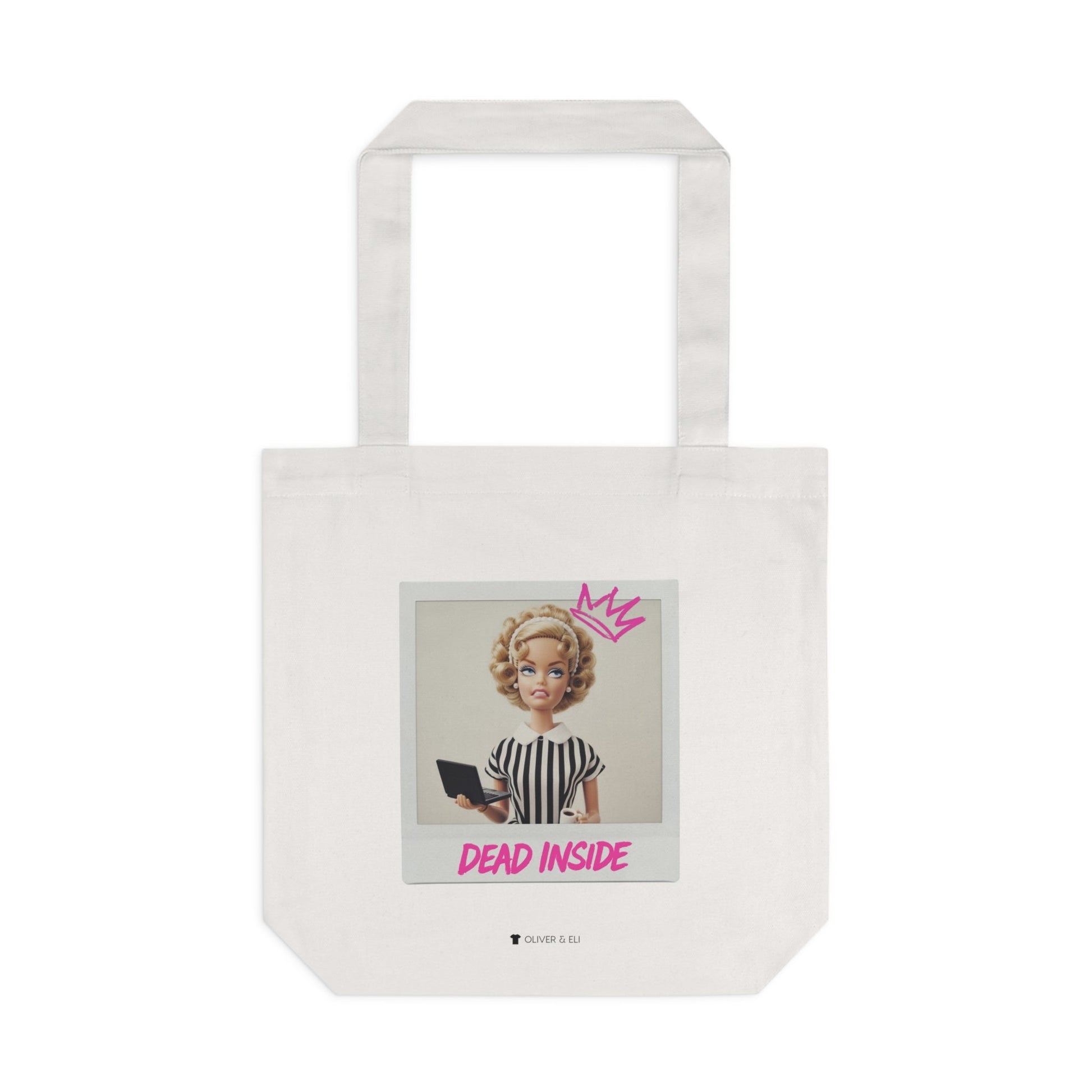 Dead Inside Tee -  Bold Pop Art Polaroid Doll Tote Bag by Oliver & Eli