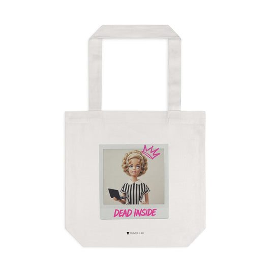 Dead Inside Tee -  Bold Pop Art Polaroid Doll Tote Bag by Oliver & Eli