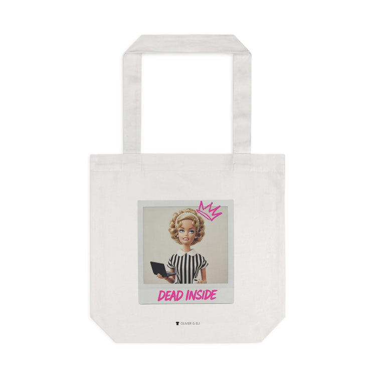 Dead Inside Tee -  Bold Pop Art Polaroid Doll Tote Bag by Oliver & Eli