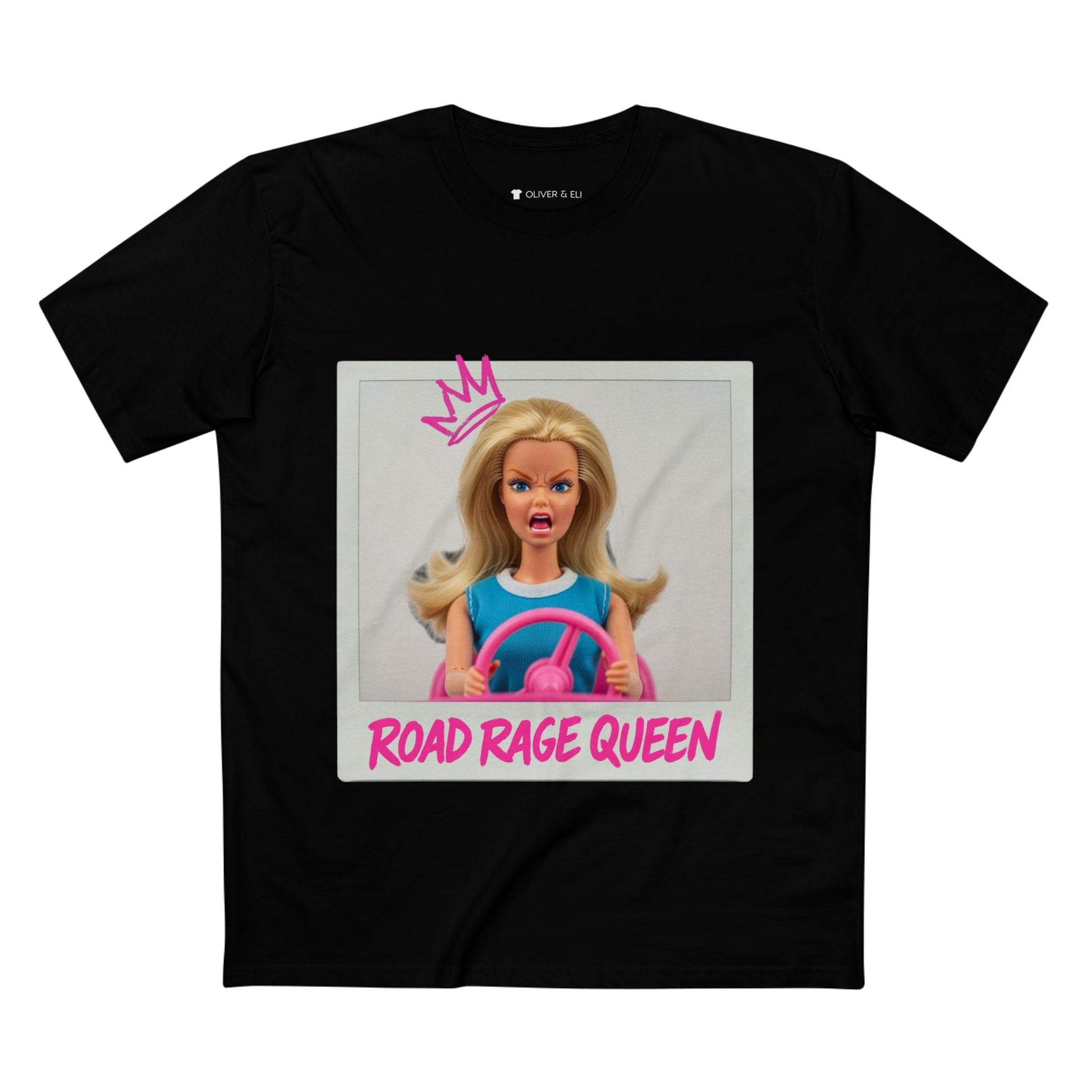 Road Rage Queen Tee - Fierce Bold Pop Art Attitude Doll T-shirt by Oliver & Eli