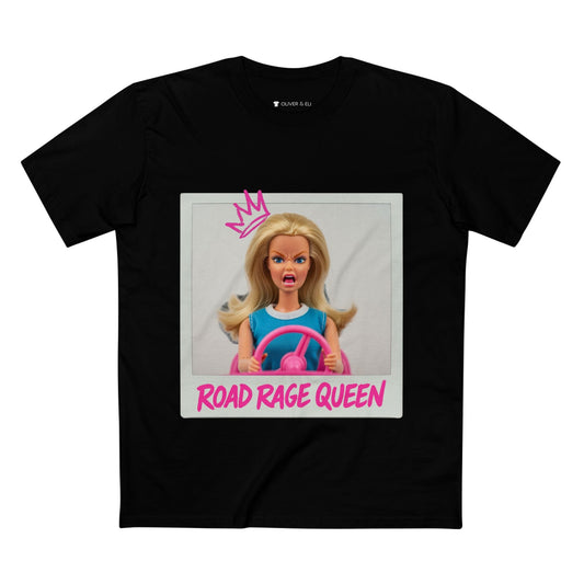 Road Rage Queen Tee - Fierce Bold Pop Art Attitude Doll T-shirt by Oliver & Eli