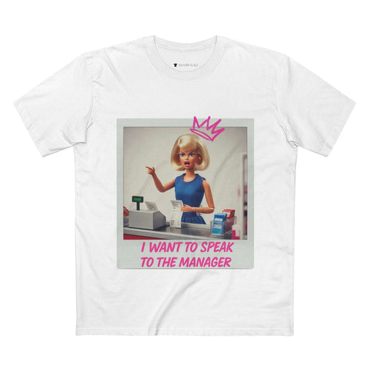 Manager Tee - Fierce Bold Pop Art Attitude Doll T-shirt by Oliver & Eli