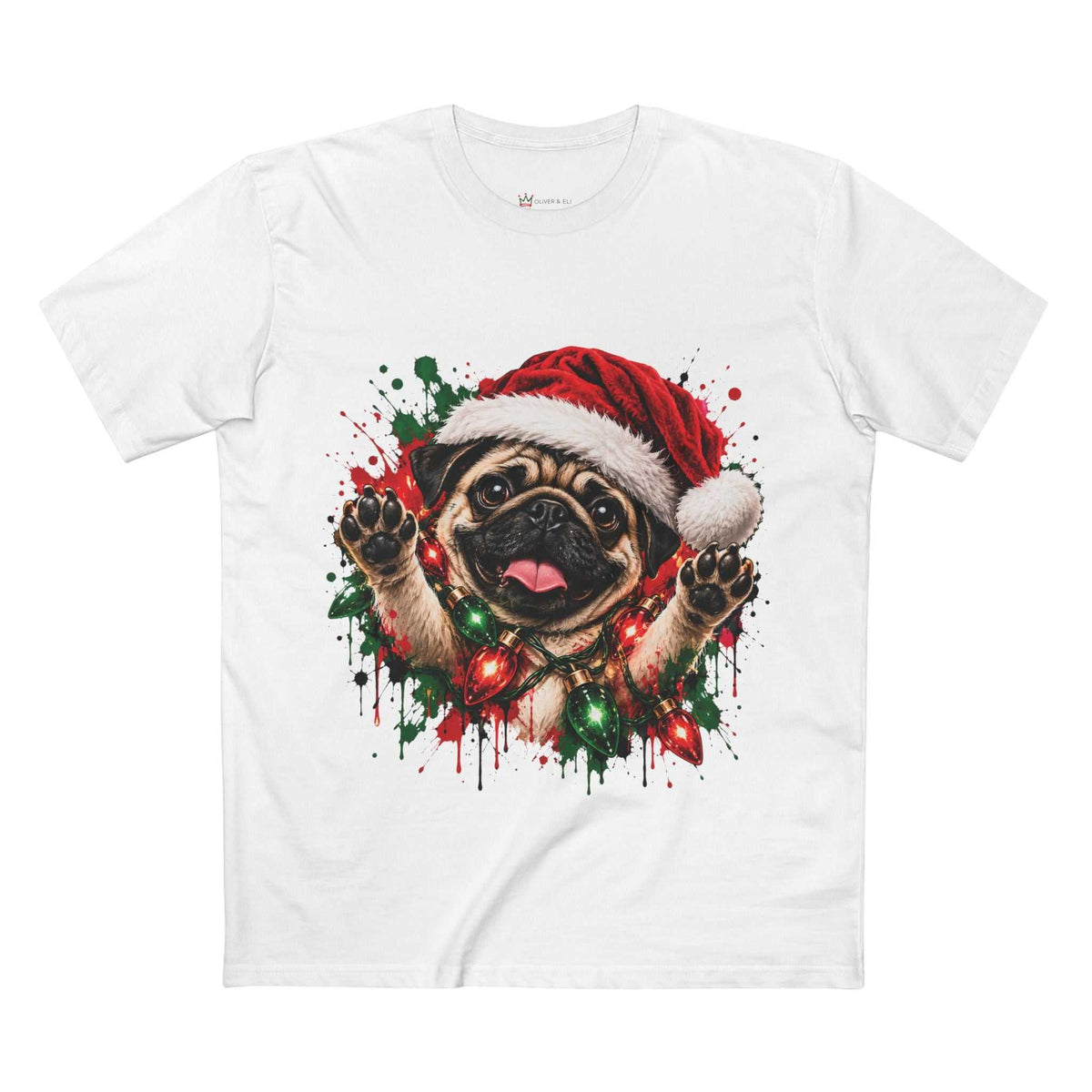 Christmas Dog Graphic Tee |  Festive Dog Lovers Art T-Shirt