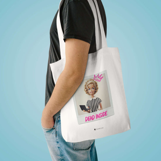 Dead Inside Tee -  Bold Pop Art Polaroid Doll Tote Bag by Oliver & Eli