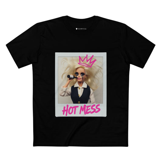 Hot Mess Tee - Fierce Bold Pop Art Attitude Doll T-shirt by Oliver & Eli